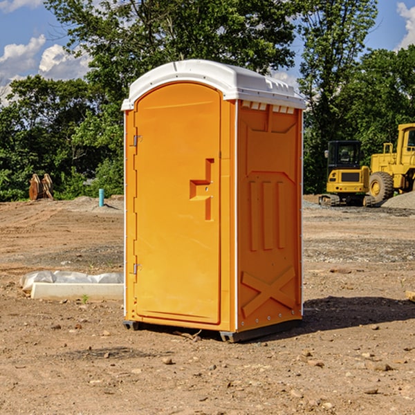 how often are the porta potties cleaned and serviced during a rental period in Casey